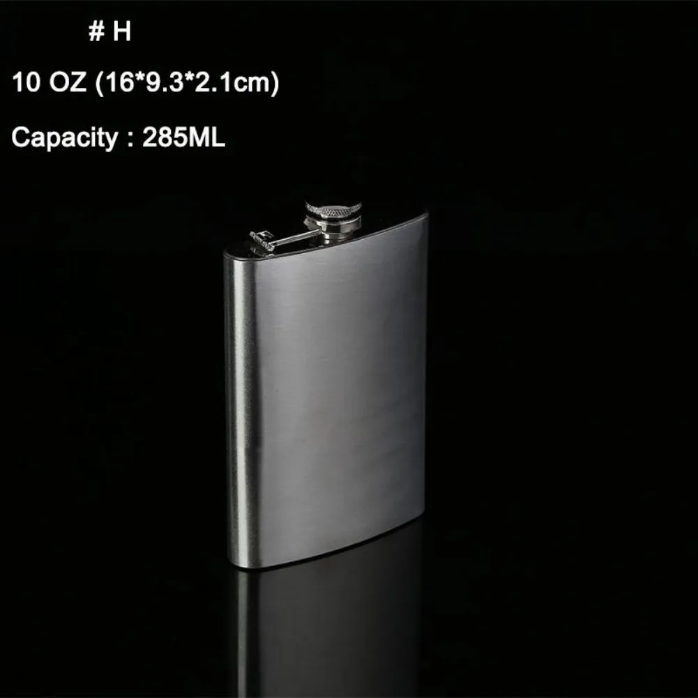Portable 1/3/4/5/6/8/9/10oz Stainless Steel Wine Pot Hip Liquor Whiskey Alcohol Flask Cap and Funnel Hip Flask - Цвет: H