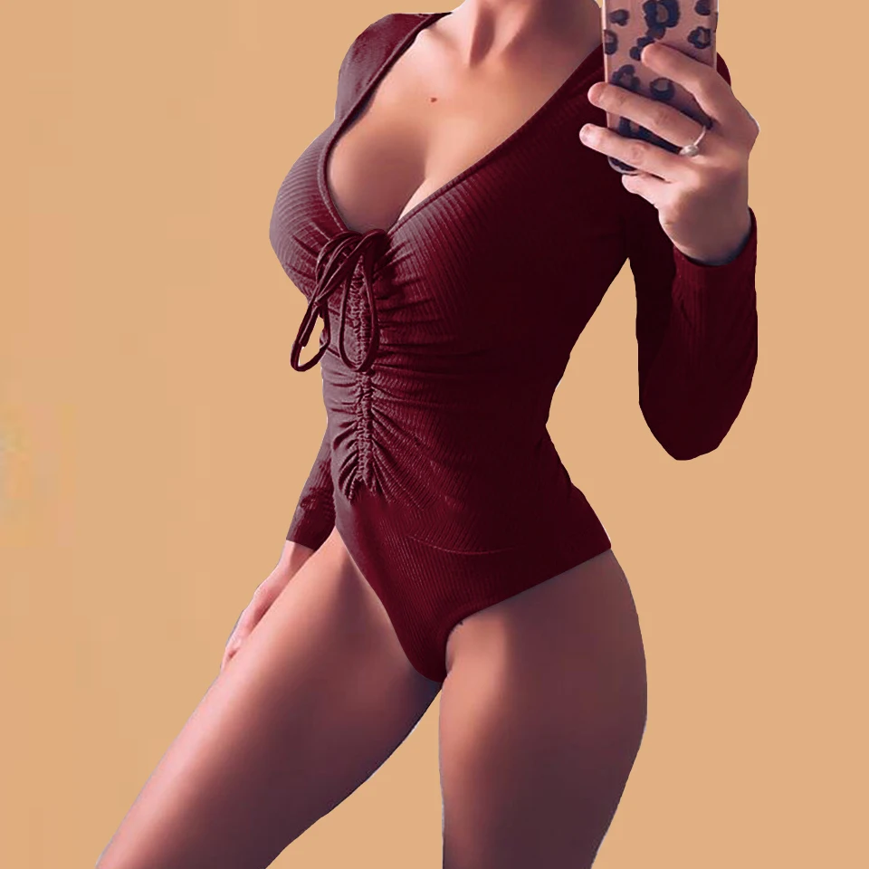 Стринги боди с длинным рукавом стринги купальник высокой Высокая Талия Bory Para Mulher