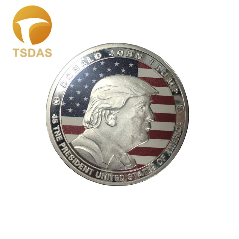 Free Shipping 40 mm 45th President Donald Trump Designed The Statue of Liberty Silver Coin Collection|statue liberty|donald trumpstatue design |