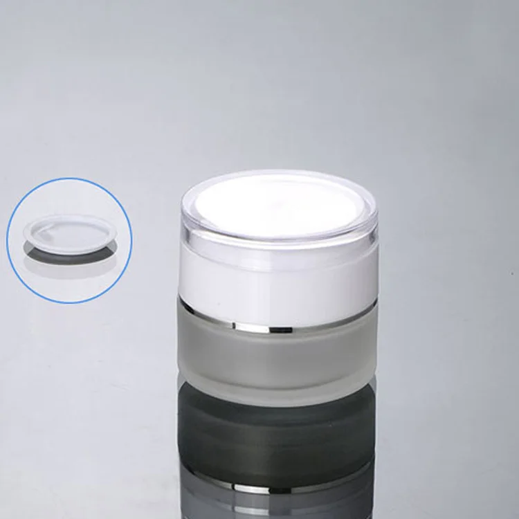 50pcs-wholesale-30g-clear-frost-glass-cream-jar-with-white-acrylic-lid-1-ounce-glass-cosmetic-jar-for-eye-cream-30g-bottle