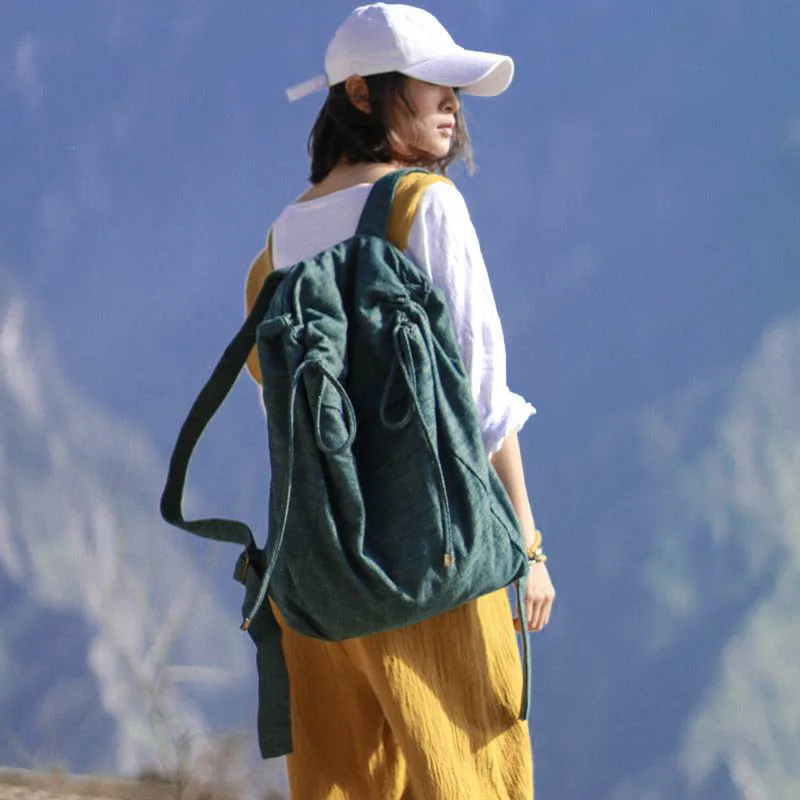 

FREE SHIPPING NEW arrival WOMEN COTTON vintage backpacks LINEN casual bags for men women school backpack