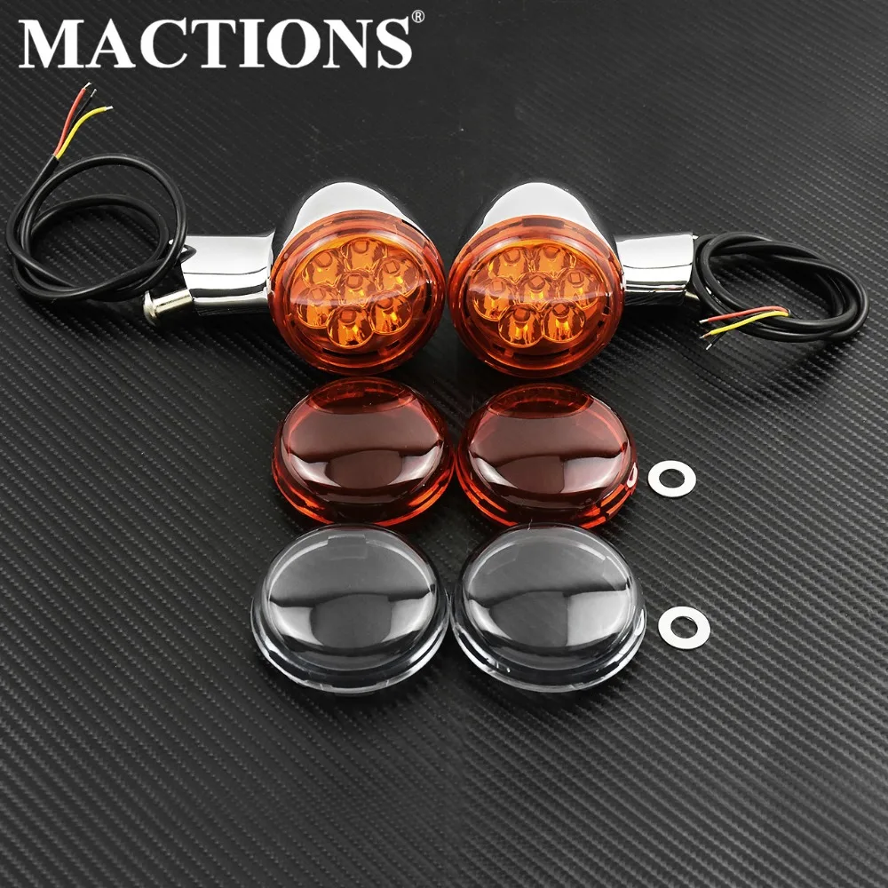 Motorcycles Rear LED Turn Signals Lights With Brackets For Harley XL