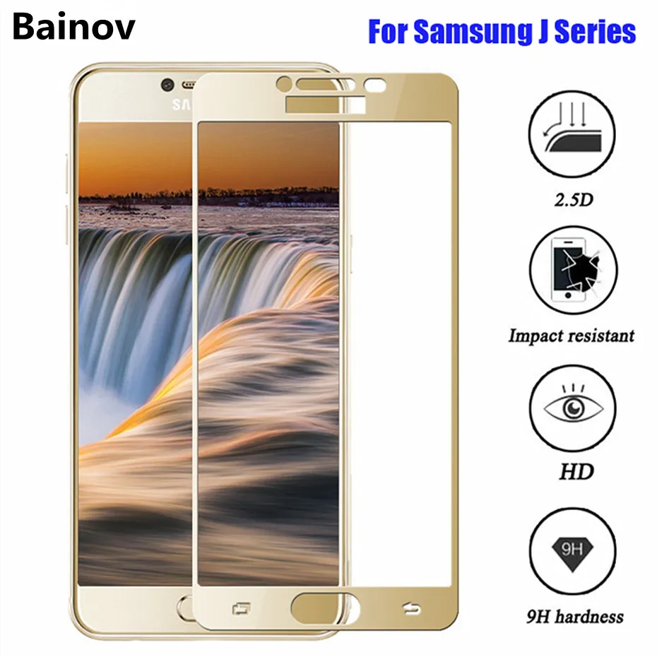 Для samsung Galaxy J5 J7 J3 2016 2017 защитная пленка из закаленного стекла с защитой от