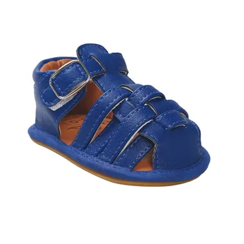 

Blue Baby Sandals New Summer PU Leather Flower design Newborn Baby Girl Boy Crib Shoes First Walkers many colors for chooseCX52A