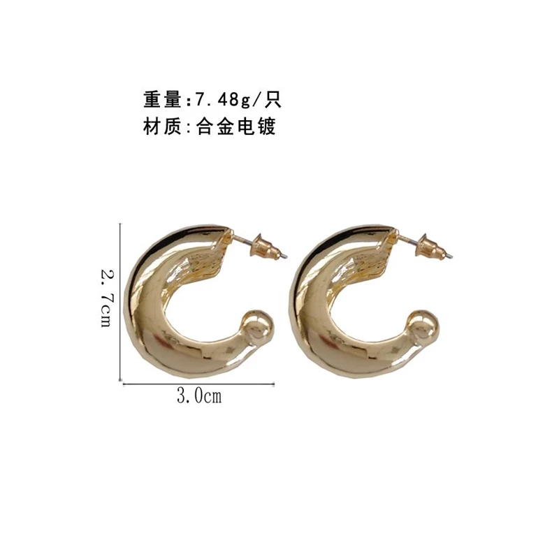 AOMU модные геометрические матовые металлические золотые серебряные C формы необычные круглые полукруглые подарочные серьги-гвоздики для женщин и девушек оптом