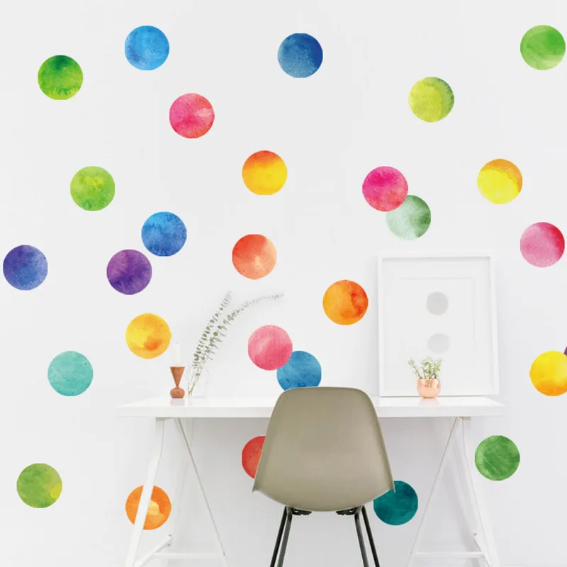 

5pcs/set Colorful Circle Wall Stickers for Kids room Nursery Bedroom Wall DIY Decor Eco-friendly Home Decoration Vinyl Decals