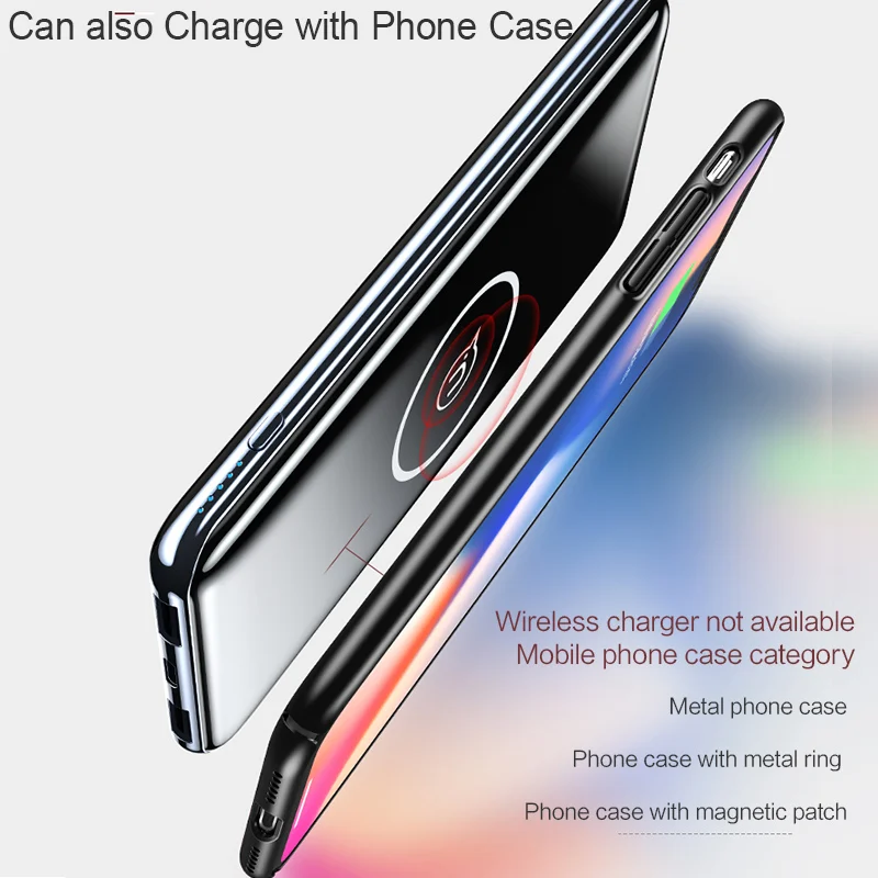 USAMS 10000mAh Qi Wireless Charger Power Bank For iPhone X XS 8 P Samsung S9 S8 Fast External Battery Charger Wireless Powerbank USAMS 10000mAh Qi Wireless Charger Power Bank For iPhone X XS 8 P Samsung S9 S8 Fast External Battery Charger Wireless Powerbank