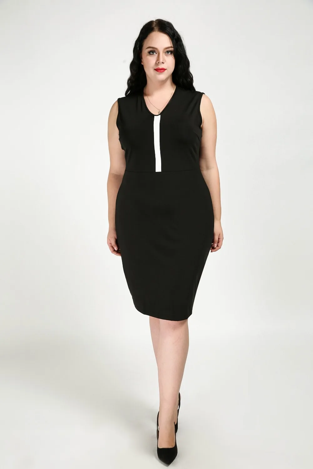Black sleeveless sheath dresses for women plus size ross