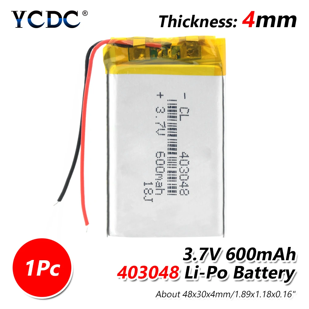 403048 3,7 V 600mah 043048 литий-полимерный аккумулятор с защитной платой для MP3 MP4 MP5 DVR DVD Bluetooth GSP цифровых продуктов