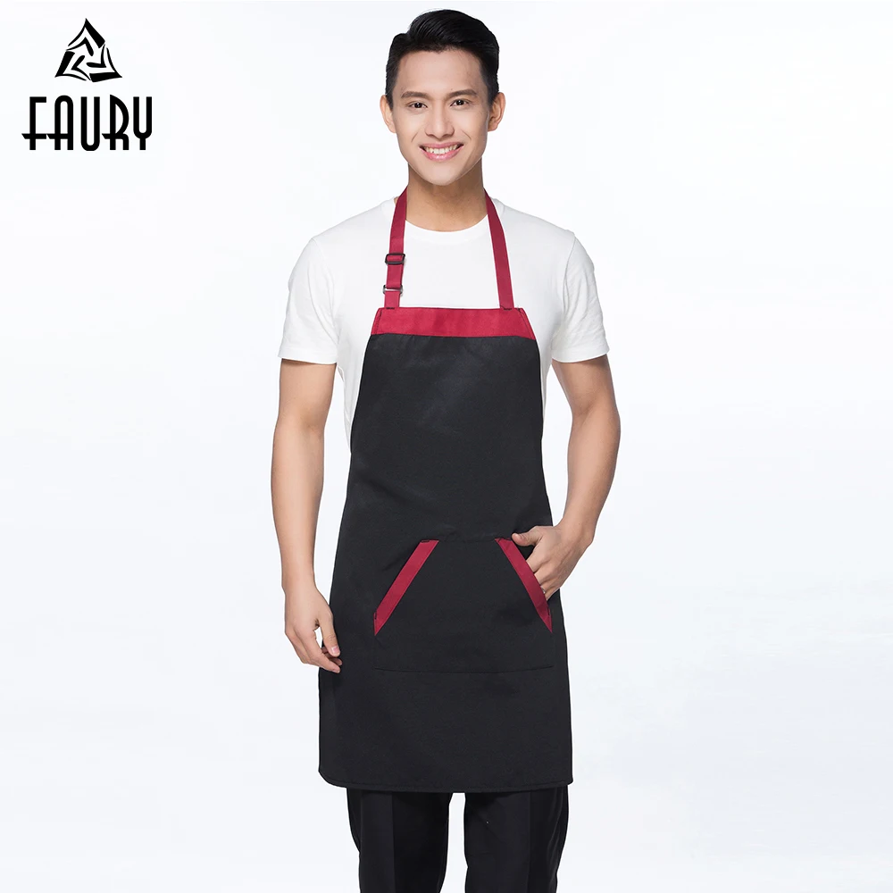 Unisex Custom LOGO Chef Waiter Aprons Cook Kitchen Catering Apron Restaurant Cafe Waiter BBQ