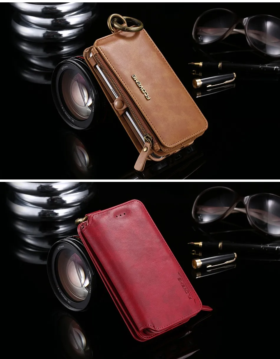FLOVEME кожаный чехол-кошелек для Apple iPhone 6 6s 6 plus 6s plus чехлы для женщин и мужчин сумка для телефона для iPhone X 8 7 6s аксессуары