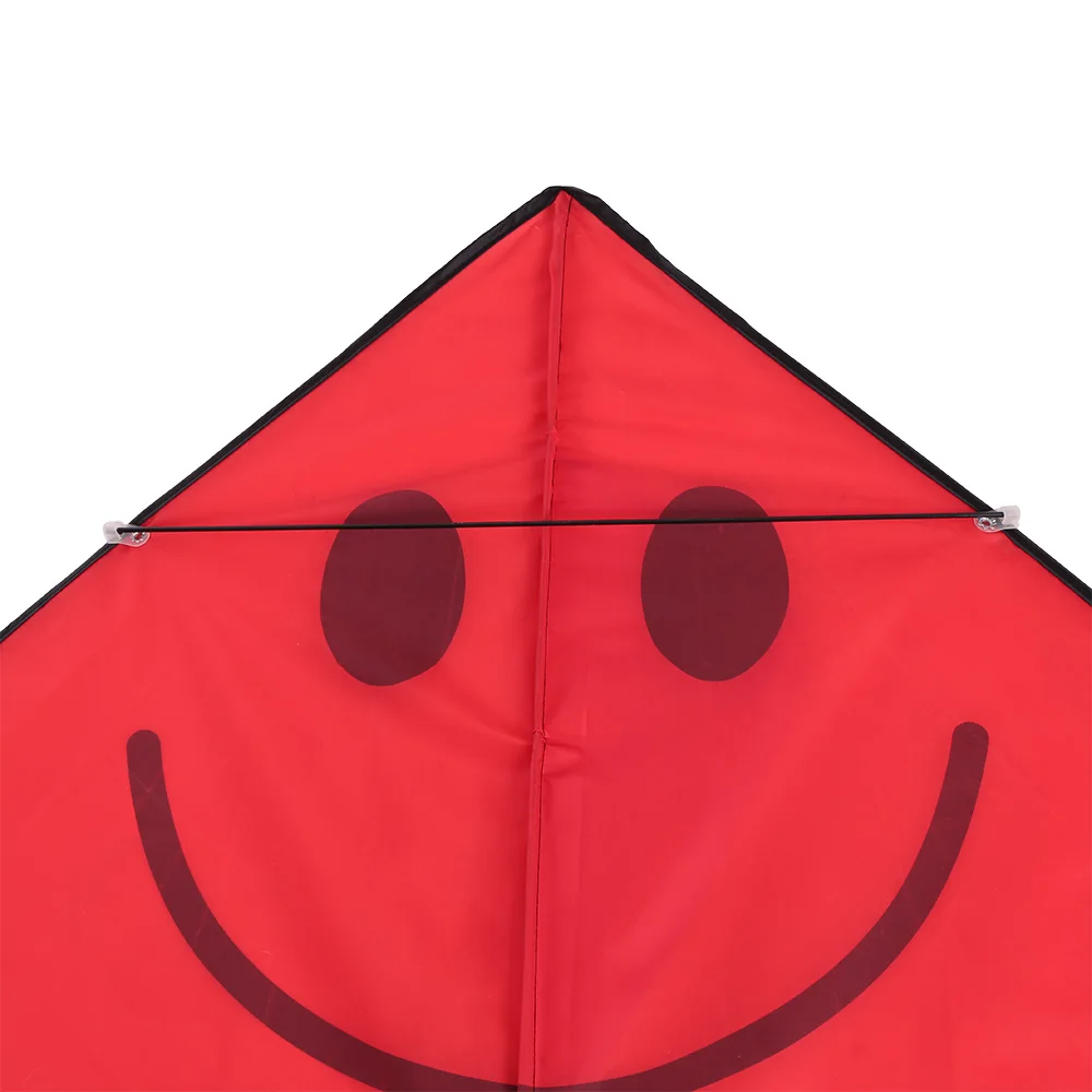 60* 80cm Children Outdoor Fun Fly Rainbow Nylon Kites Smiling Face Kite with Handle Line Good Flying Outdoor Sports Kite Toys