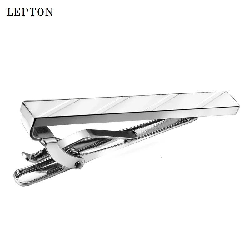 Бренд leppton мужской обтягивающий зажим для галстука короткий серебряный цвет