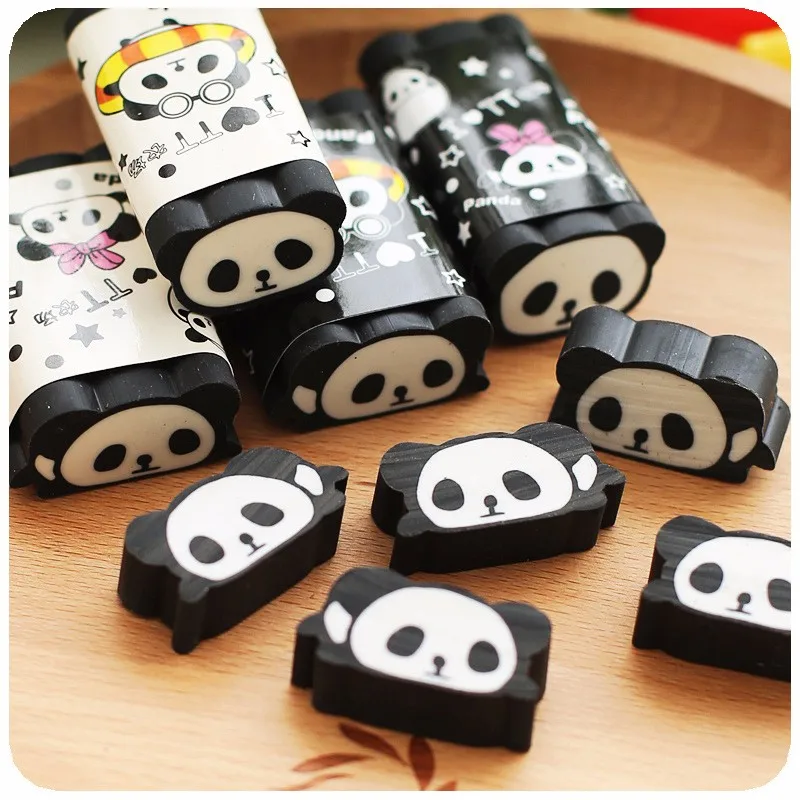 10 шт./лот, животных Panda Ластики для школьников, можно разрезать на куски