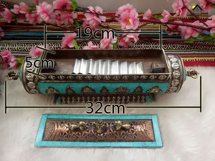  Nepal inviting treasure pots brass inlaid eight treasures treasure bottles gift ornaments. - 32952478558