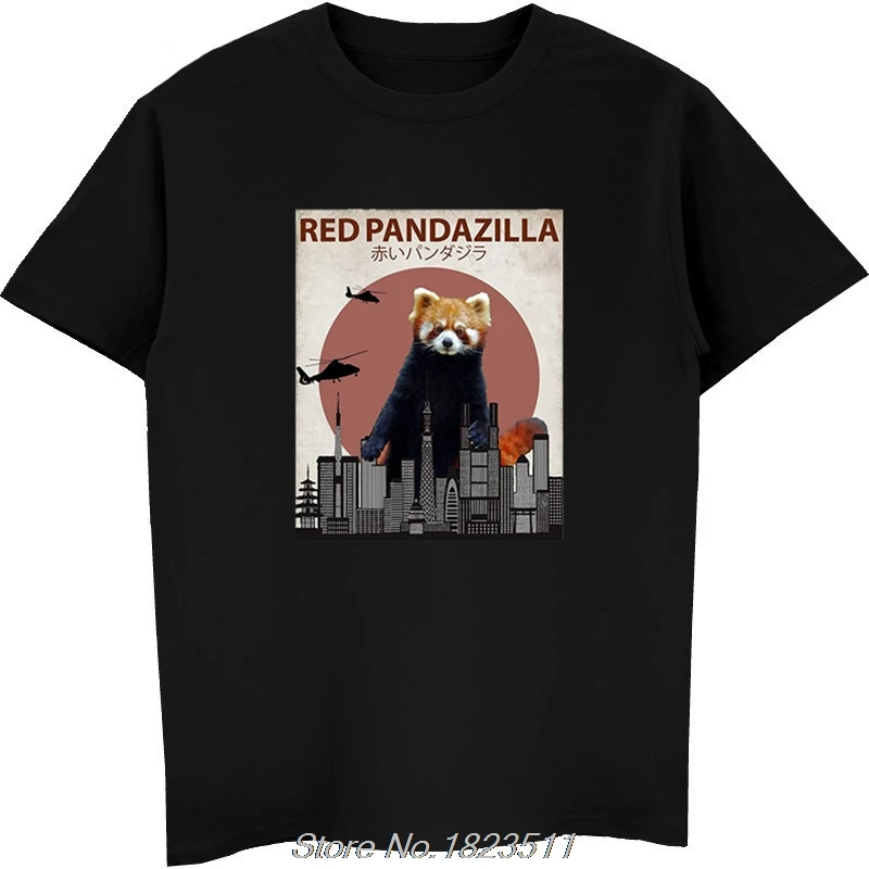 Горячая распродажа модные красные Pandazilla | Забавные красная панда футболка