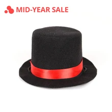 Черный Магическая шляпа» в британском стиле войлочные шляпы и праздника вечерние производительность джаз шляпа Хэллоуин реквизит общие для обувь для мужчин и женщин