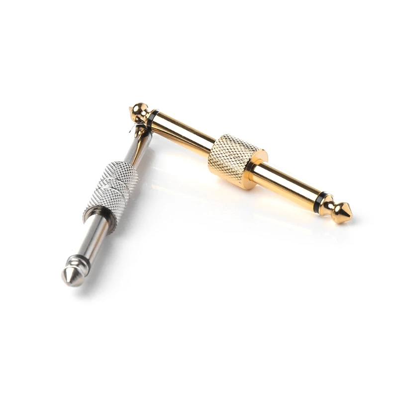 1pc 1/4 inch 6.35mm Guitar Pedal Connector Male To Male Plug Audio Adapter Electric Interface Pedal Accessories