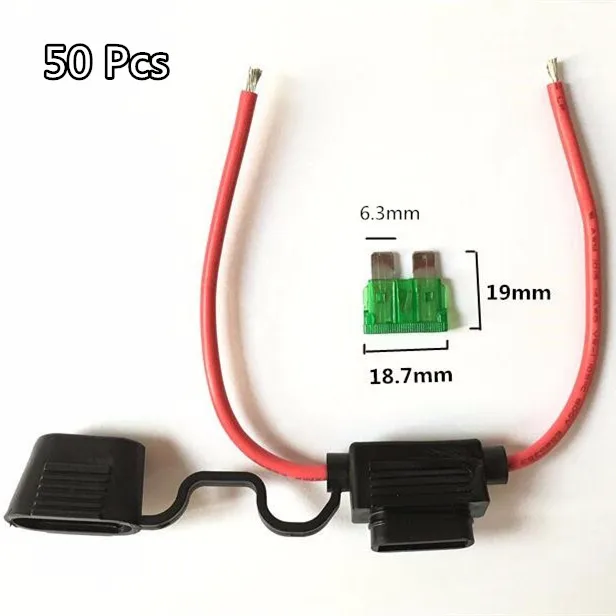 50 шт. 14 AWG провода 6,3 ATC ATO Средний Автомобильный ремонт водонепроницаемый лезвие держатель предохранителя авто аксессуары Высокое качество