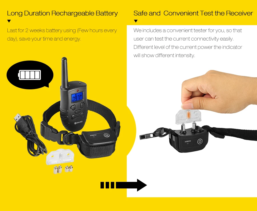 Digoo DG-PPT1 Rechargeable Trainer Waterproof Stop Barking Collars Remote Dog Training Collar