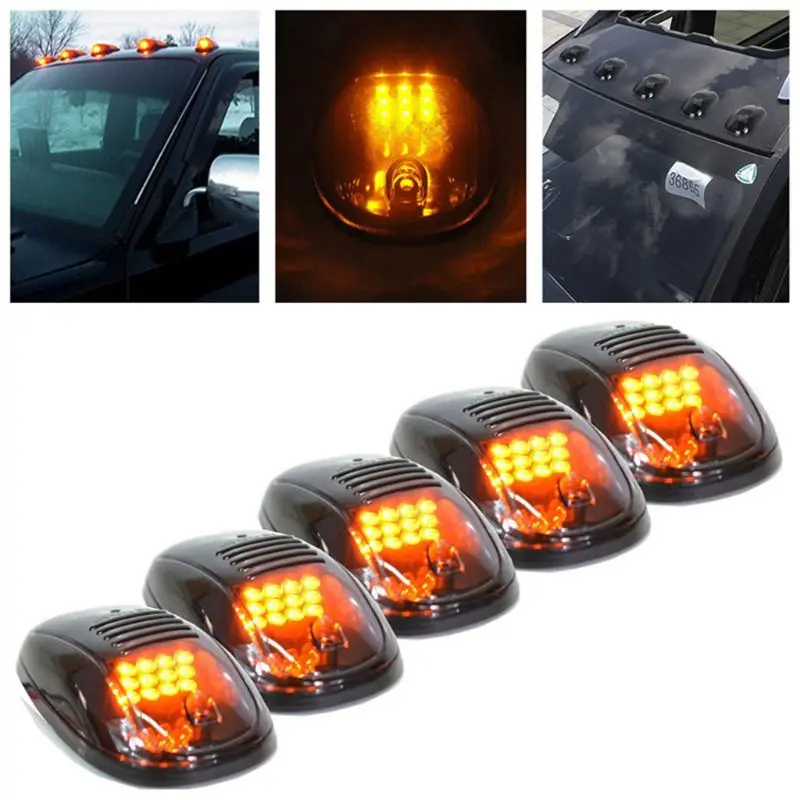 

2019 New Smoked 5Pcs 12 LED Cab Roof Running Marker Lights Truck SUV Off Road Set Car decoration light