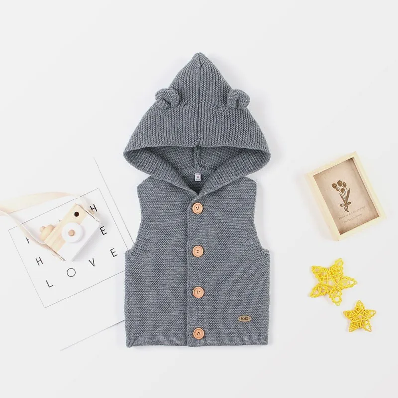 knitted Clothes sleeveless Clothing Baby Vest Clothes Autumn Winter Newborn Baby Boys Girls Sweater