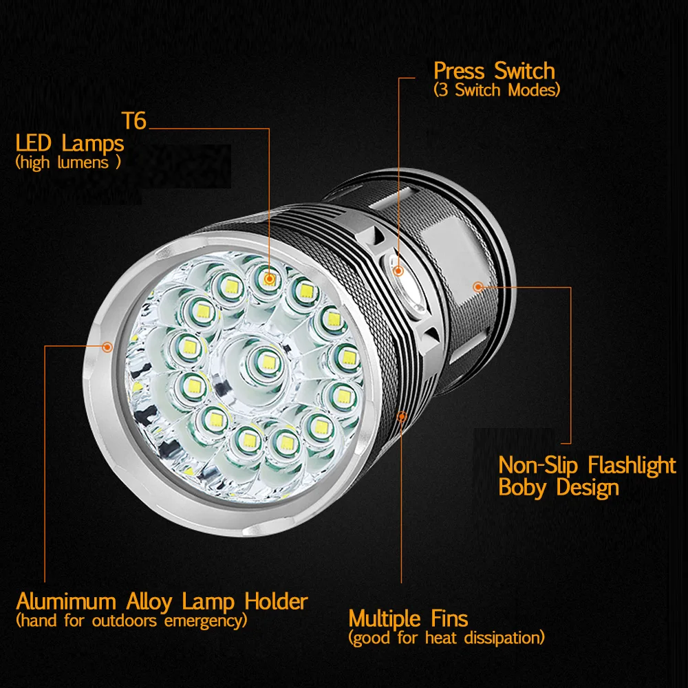 Ultra-Powerful-48000Lums-Flashlight-18-L-T6-LED-Outdoor-Light-Waterproof-Floodlight-Torch-Lanterna-Camping-Hunting