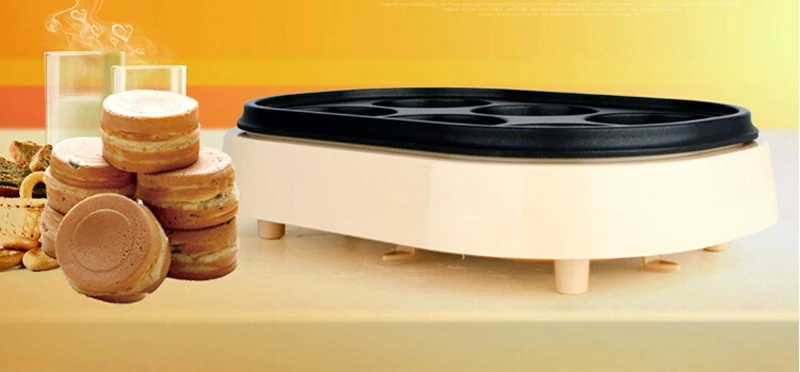 Home Use Imagawayaki Machine 220V 600W Electric Red Bean Cake Machine with light yellow color