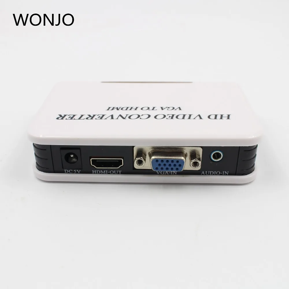 Кабели аудио VGA к HDMI 1080P Full HD HDTV видео конвертер адаптер Коробка для ноутбука ПК