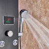 LED Light Shower Faucet Bathroom Waterfall Rain Black Shower Panel In Wall Shower System with Spa Massage Sprayer and Bidet Tap ► Photo 2/6