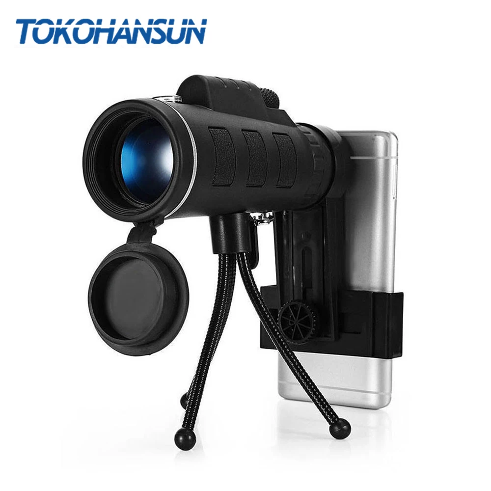 TOKOHANSUN 40X60 التكبير HD التركيز البصرية بريزم أحادي عدسة مجهر مع ترايبود كليب للهواتف الذكية صورة قابل للتعديل