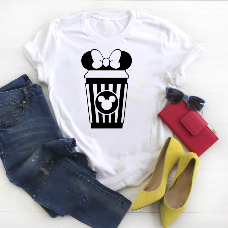 

2019 Women Shirt Clothes Coffee Fashion Cartoon Funny Graphic Printed Ladies Tee Kawaii Womens Top Tshirt Female T-shirt