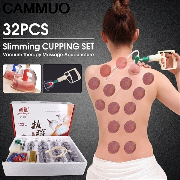 

CAMMUO 12pc Medical Cup Kit Chinese Health Care Vacuum Slimming Body Cupping Set Massage Therapy Relaxation Healthy Acupuncture