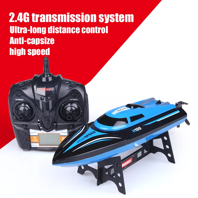 Harga Elektronik RC Boat Kecepatan 35Km Jam Empat Saluran dengan Sistem Pendingin 2.4G Remote Control Dua Gaya Controller dengan LED