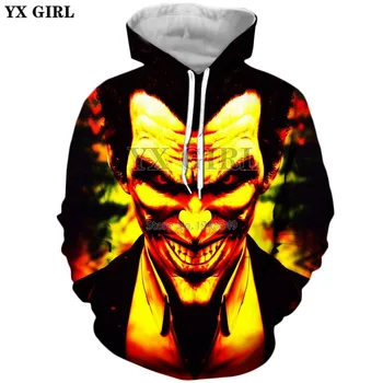 

YX GIRL Drop shipping 2019 New 3d Fashion Men hoodies DC Comic Funny Joker patterns Printed Men Women Casual Hoodie Sweatshirt