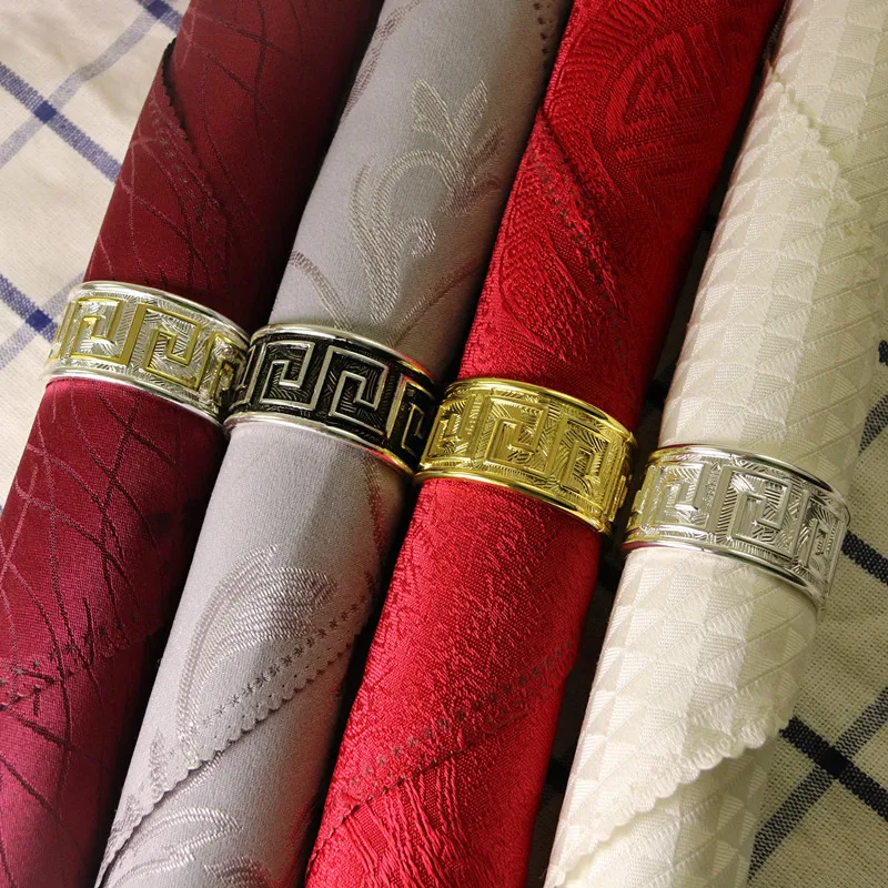 

4PCS ancient costume alloy napkin ring hotel wedding set features creative home soft napkin ring ornaments gold / silver / silve