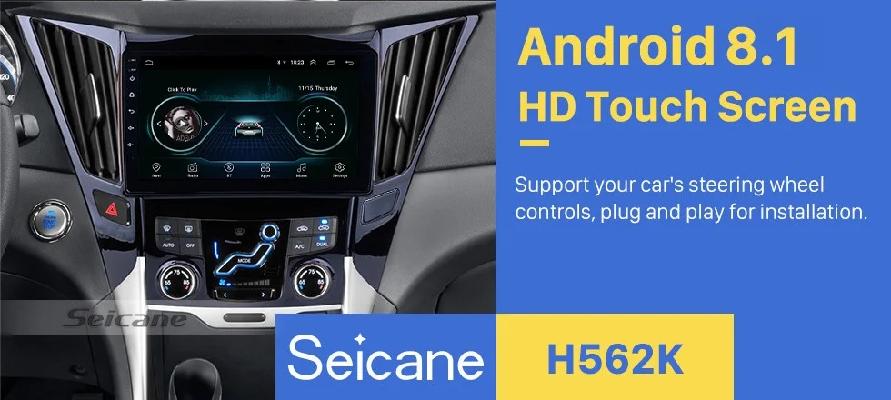 Excellent Seicane 9" Android 8.1 Head Unit GPS Car Radio For 2011 -2015 HYUNDAI Sonata i40 i45 Support TPMS TV Tuner Backup camera DVR SWC 0