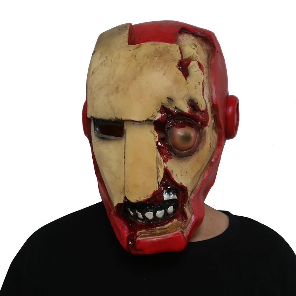 Роскошная маска Железного человека Мстители Бесконечная война зомби герой латексный шлем косплей костюм реквизит на Хэллоуин