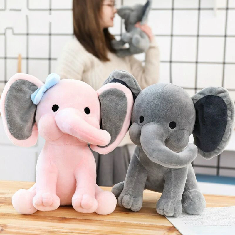 

New Cute Elephant Kawaii Animal Doll Soft Plush Toy Accompanying Baby Sleep Birthday Gift Girl Decoration Appease Pink 40cm