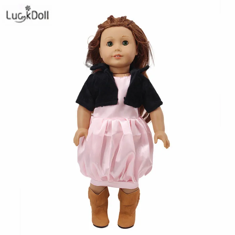 LUCKDOLL1 пара однотонные сапоги подходят 18 дюймов Американский 43 см Кукла одежда аксессуары, игрушки для девочек, поколение, подарок на день рождения