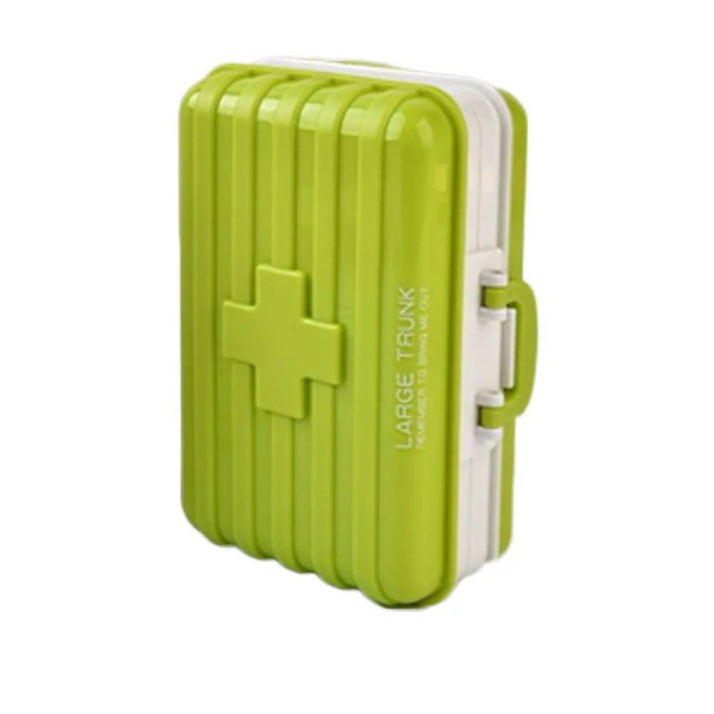 

freeshiping Suitcase Shaped Mini Pill Box Container Travel Medicine Case Jewelry Tablet Sorter Organizer Health Care Box