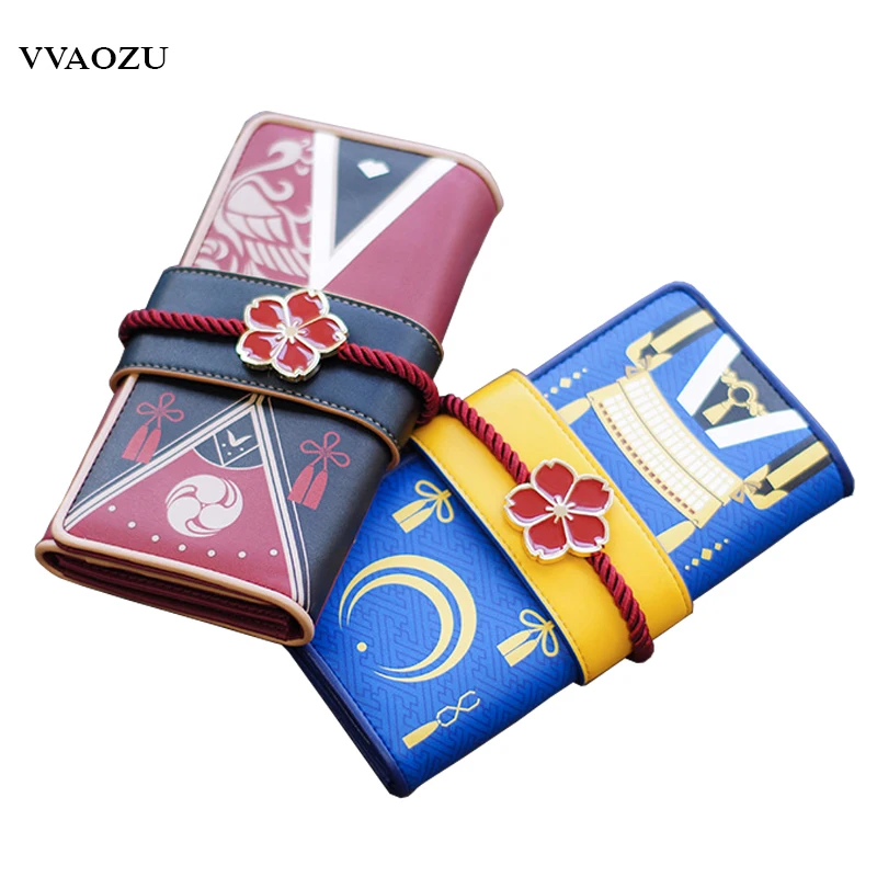 

Anime Touken Ranbu Online Mikazuki Munechika Izuminokami Kanesada Sakura PU Long Wallet Coin Purse Card Holder Organizer