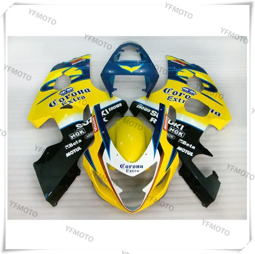 

Motorcycle Yellow+ Black Fairing Body Work Cowling For SUZUKI GSXR600-750 GSXR 600 750 K4 2004-2005 +4 Gift