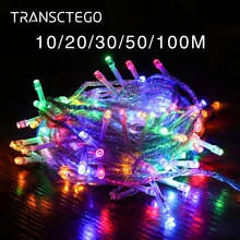 Outdoor Led String Lights 10M 20M 30M 50M 100M Garland String Fairy Light 8 Mode Holiday Wedding Party Decoration Christmas Lamp led string lights 100m 800leds holiday light outdoor decor lamp for party wedding garden christmas fairy