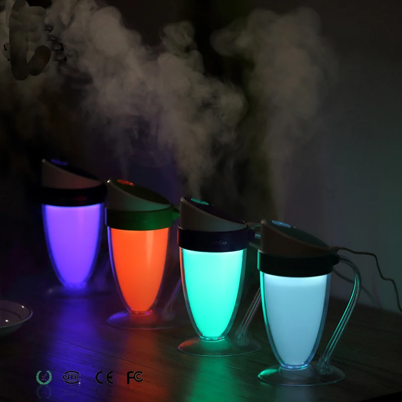 

Cup atmosphere lamp humidifier 110ml Air Humidifier Mini Air Purifier Aromatherapy Essential Oil Diffuser Portable