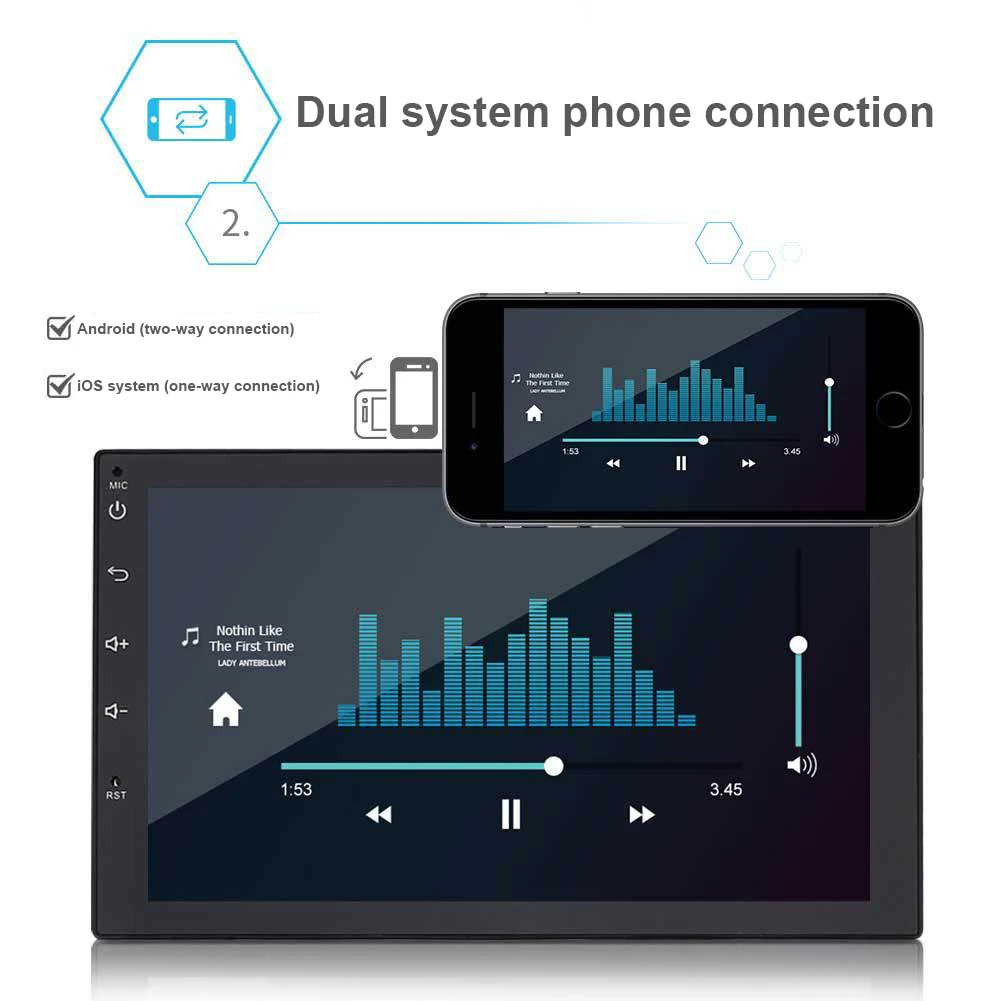 

New Car Bluetooth MP5 Player HD Screen FM Radio Handsfree Music Support Reversing CSL2018