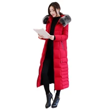 Зимние пуховики женские утепленные куртки с капюшоном на белом утином пуху пальто женские высококачественные длинные белые пуховики на утином пуху