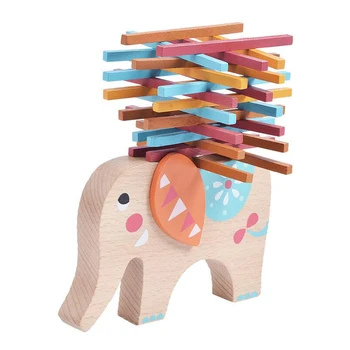 

Montessori Toy Wooden Elephant Color Rod Balance Beam Children's Puzzle Educational Toys Kids Christmas Gifts