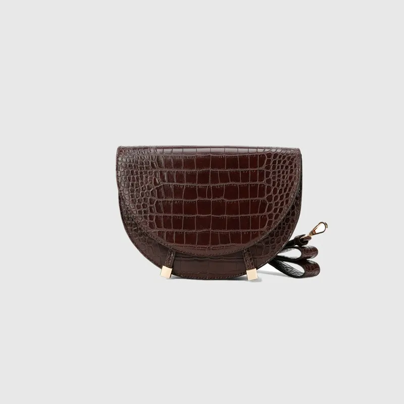 Saddle bag animal print alligator leather bag round handbag women vintage half moon bags 2019 new ins fashion drop shipping Saddle bag animal print alligator leather bag round handbag women vintage half moon bags 2019 new ins fashion drop shipping