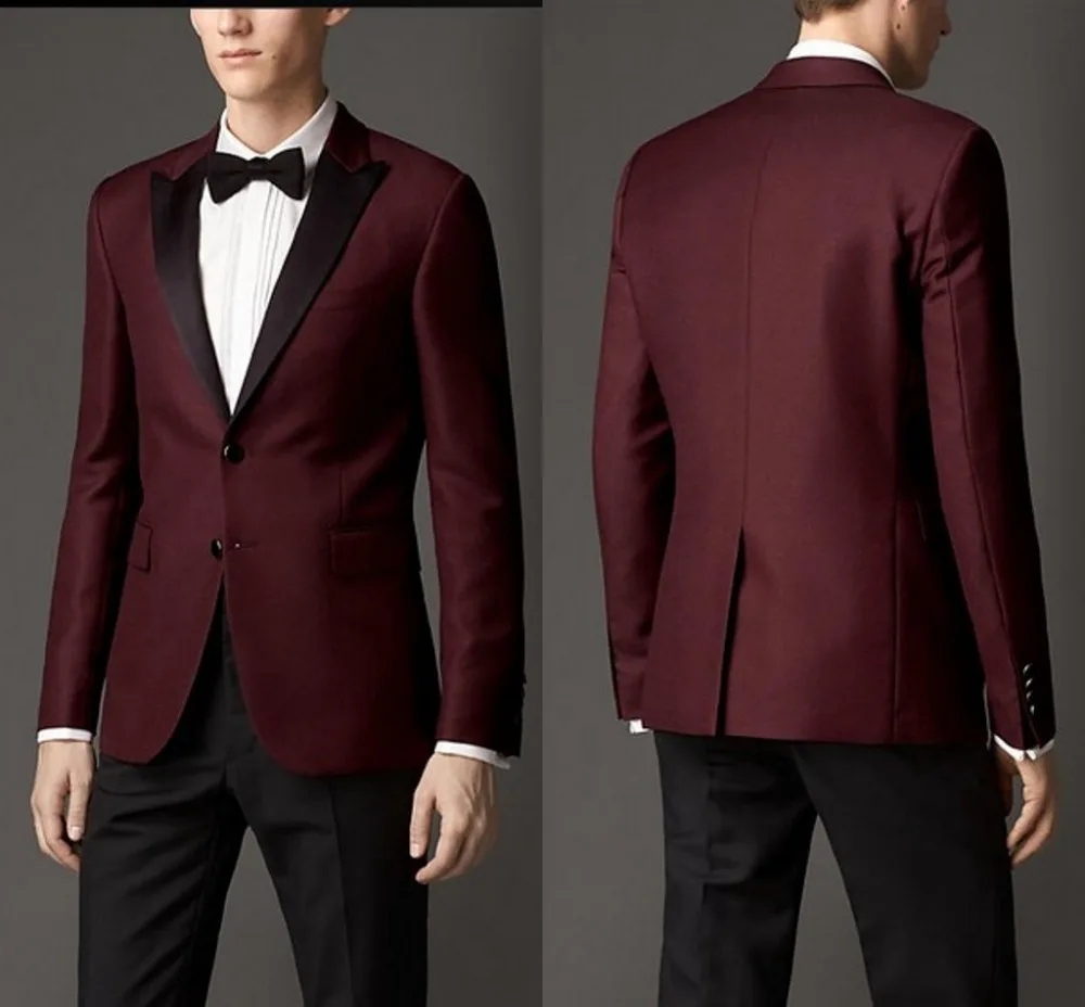 Aliexpress.com : Buy 2015 Fashion Men Dark Red Tuxedo Black Peak